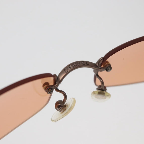 CHANEL Sunglasses metal Orange CC Auth yk20432M