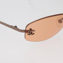 CHANEL Sunglasses metal Orange CC Auth yk20432M-5