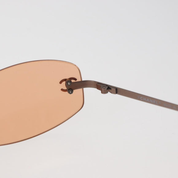 CHANEL Sunglasses metal Orange CC Auth yk20432M