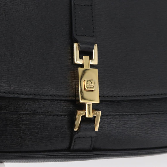 GUCCI Jackie Shoulder Bag Leather Black Gold 001 3824 Auth yk20433