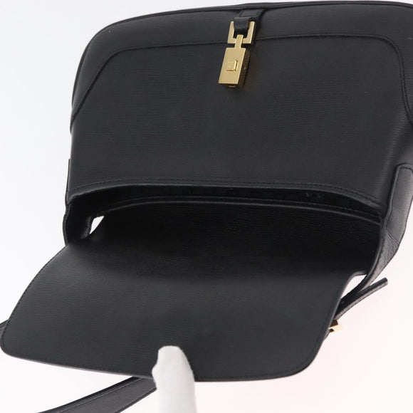 GUCCI Jackie Shoulder Bag Leather Black Gold 001 3824 Auth yk20433