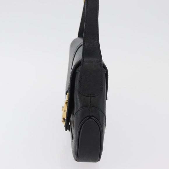 GUCCI Jackie Shoulder Bag Leather Black Gold 001 3824 Auth yk20433