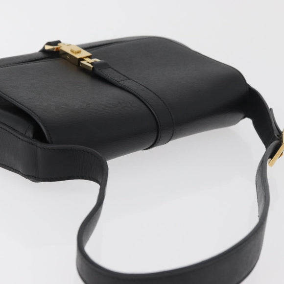 GUCCI Jackie Shoulder Bag Leather Black Gold 001 3824 Auth yk20433