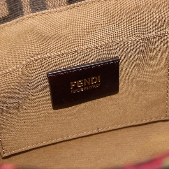 FENDI Zucca Canvas Floral Mamma Baguette Bag Black Brown Auth yk20436SAV