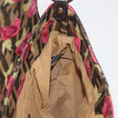 FENDI Zucca Canvas Floral Mamma Baguette Bag Black Brown Auth yk20436SAV-18