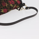 FENDI Zucca Canvas Floral Mamma Baguette Bag Black Brown Auth yk20436SAV-7