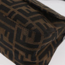 FENDI Zucca Canvas Mamma Baguette Shoulder Bag Black Brown Auth yk20437SAM-11
