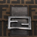 FENDI Zucca Canvas Mamma Baguette Shoulder Bag Black Brown Auth yk20437SAM-14