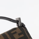 FENDI Zucca Canvas Mamma Baguette Shoulder Bag Black Brown Auth yk20437SAM-15