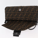 FENDI Zucca Canvas Mamma Baguette Shoulder Bag Black Brown Auth yk20437SAM-17