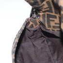 FENDI Zucca Canvas Mamma Baguette Shoulder Bag Black Brown Auth yk20437SAM-21