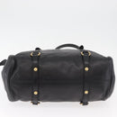 Miu Miu Handtas Leer 2-weg Zwart Goud Auth yk20440SAM-11