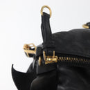 Miu Miu Handtas Leer 2-weg Zwart Goud Auth yk20440SAM-17