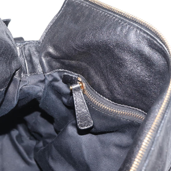 Miu Miu Handtas Leer 2-weg Zwart Goud Auth yk20440SAM