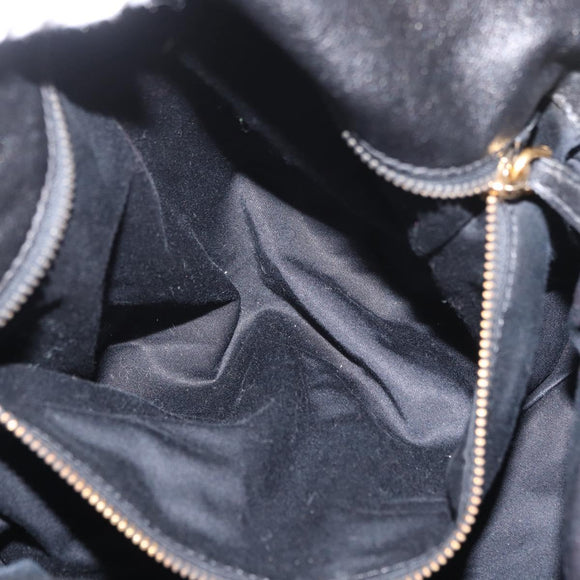 Miu Miu Handtas Leer 2-weg Zwart Goud Auth yk20440SAM