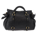 Miu Miu Handtas Leer 2-weg Zwart Goud Auth yk20440SAM-3