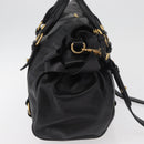 Miu Miu Handtas Leer 2-weg Zwart Goud Auth yk20440SAM-5