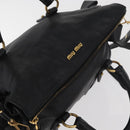 Miu Miu Handtas Leer 2-weg Zwart Goud Auth yk20440SAM-6