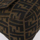 FENDI Zucca Canvas Mamma Baguette Umhängetasche Schwarz Braun Auth yk20443SAM-14