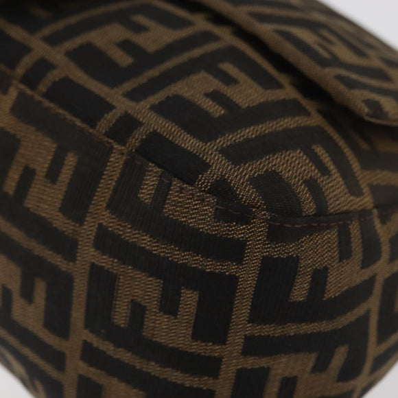 FENDI Zucca Canvas Mamma Baguette Umhängetasche Schwarz Braun Auth yk20443SAM