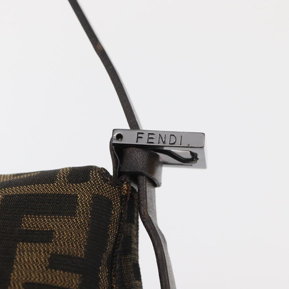 FENDI Zucca Canvas Mamma Baguette Umhängetasche Schwarz Braun Auth yk20443SAM