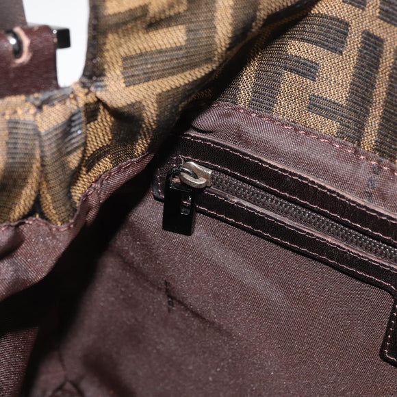 FENDI Zucca Canvas Mamma Baguette Umhängetasche Schwarz Braun Auth yk20443SAM