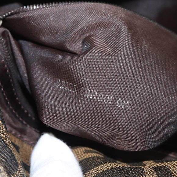 FENDI Zucca Canvas Mamma Baguette Umhängetasche Schwarz Braun Auth yk20443SAM