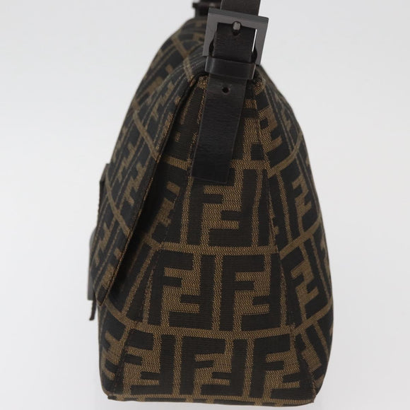 FENDI Zucca Canvas Mamma Baguette Umhängetasche Schwarz Braun Auth yk20443SAM