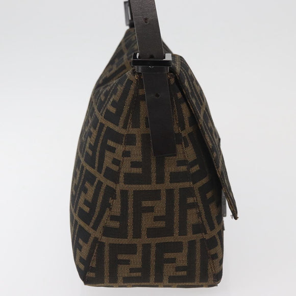 FENDI Zucca Canvas Mamma Baguette Umhängetasche Schwarz Braun Auth yk20443SAM