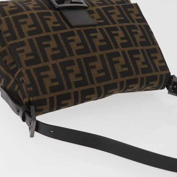 FENDI Zucca Canvas Mamma Baguette Umhängetasche Schwarz Braun Auth yk20443SAM