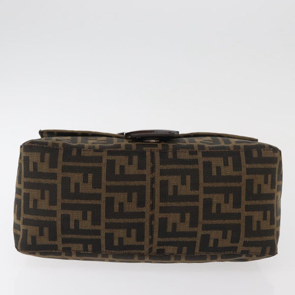 FENDI Zucca Canvas Mamma Baguette Umhängetasche Schwarz Braun Auth yk20443SAM