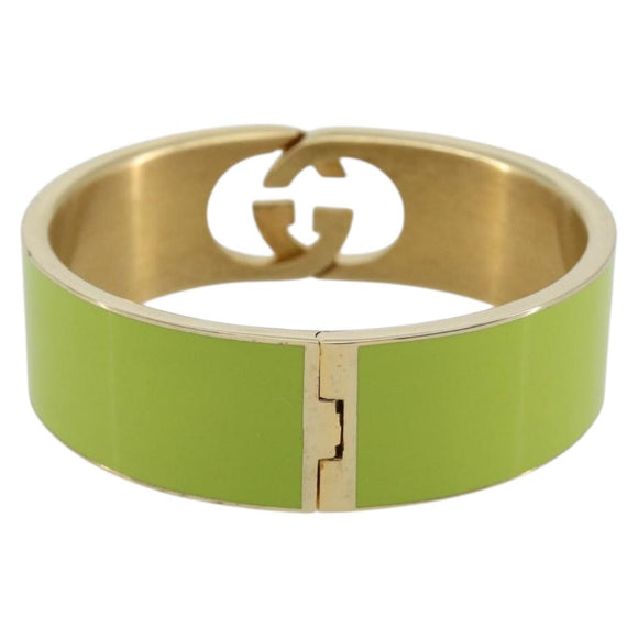 GUCCI Cuffs Bracelet metal S Green Auth yk20445M