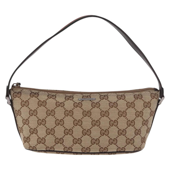 GUCCI GG Canvas Sherry Line Hand Bag Beige Gold 141809 Auth yk20448SAV