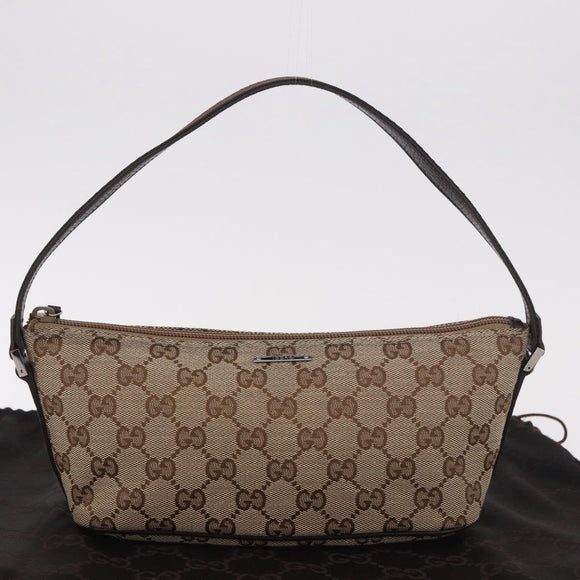 GUCCI GG Canvas Sherry Line Hand Bag Beige Gold 141809 Auth yk20448SAV