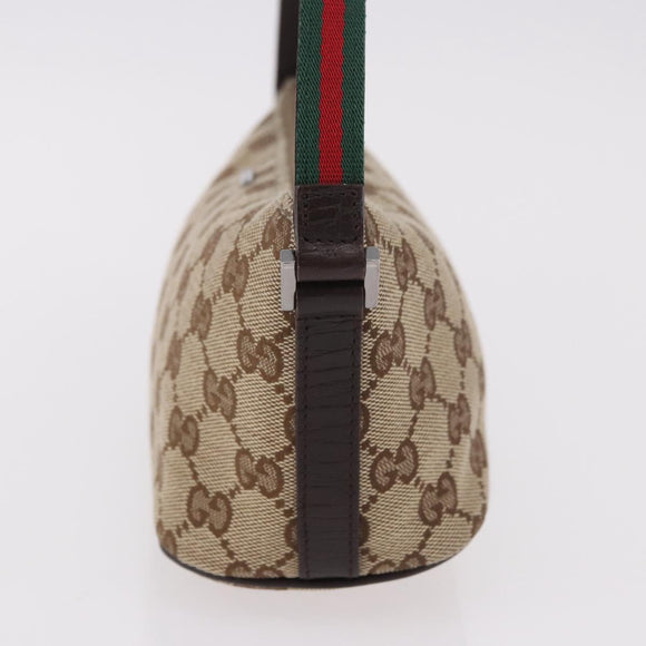 GUCCI GG Canvas Sherry Line Hand Bag Beige Gold 141809 Auth yk20448SAV