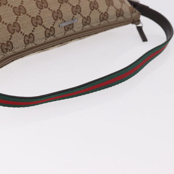 GUCCI GG Canvas Sherry Line Hand Bag Beige Gold 141809 Auth yk20448SAV