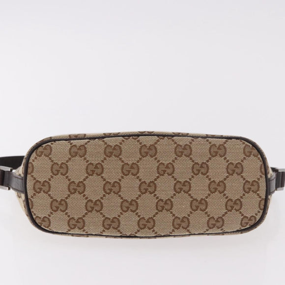 GUCCI GG Canvas Sherry Line Hand Bag Beige Gold 141809 Auth yk20448SAV