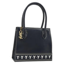 SAINT LAURENT Handtasche Leder 2-Wege Marine Gold Auth yk20450A-1