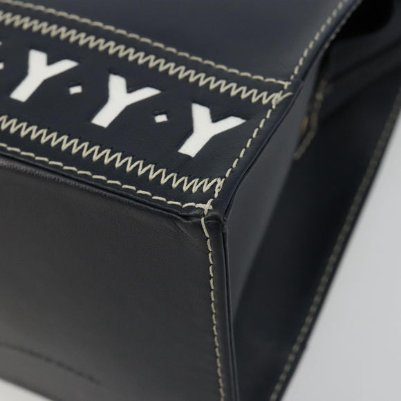 SAINT LAURENT Handtasche Leder 2-Wege Marine Gold Auth yk20450A