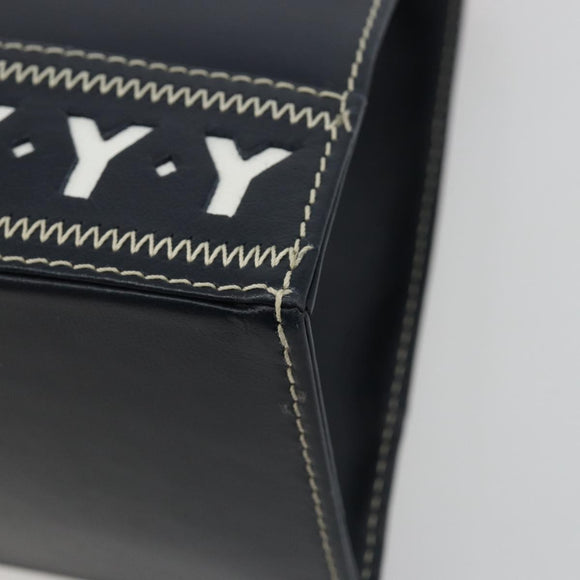 SAINT LAURENT Handtasche Leder 2-Wege Marine Gold Auth yk20450A