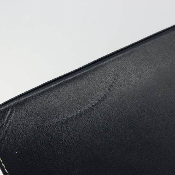SAINT LAURENT Handtasche Leder 2-Wege Marine Gold Auth yk20450A