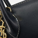 SAINT LAURENT Handtasche Leder 2-Wege Marine Gold Auth yk20450A-16