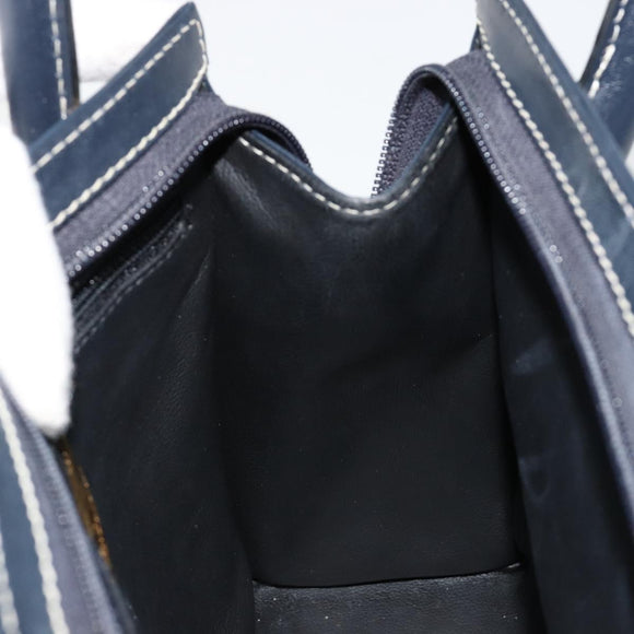 SAINT LAURENT Handtasche Leder 2-Wege Marine Gold Auth yk20450A