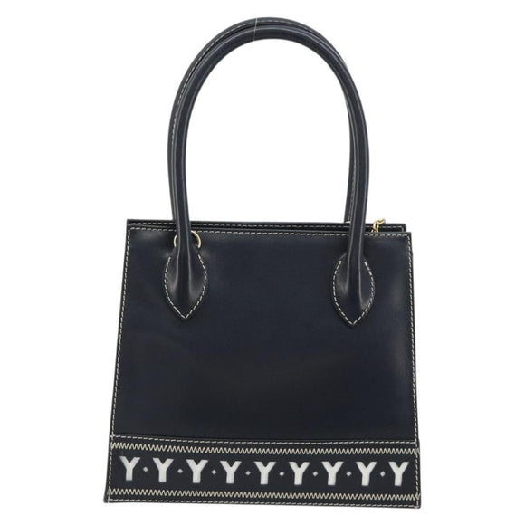 SAINT LAURENT Handtasche Leder 2-Wege Marine Gold Auth yk20450A