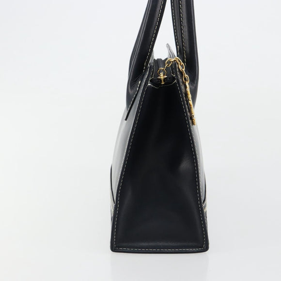 SAINT LAURENT Handtasche Leder 2-Wege Marine Gold Auth yk20450A