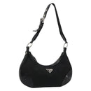 PRADA Shoulder Bag Nylon Black Silver Auth yk20451SAM-1