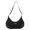 PRADA Shoulder Bag Nylon Black Silver Auth yk20451SAM-13