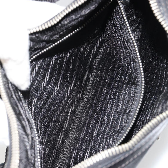 PRADA Shoulder Bag Nylon Black Silver Auth yk20451SAM