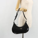 PRADA Shoulder Bag Nylon Black Silver Auth yk20451SAM-24