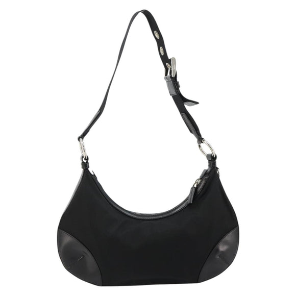 PRADA Shoulder Bag Nylon Black Silver Auth yk20451SAM